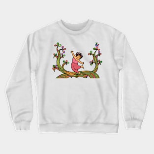 Woman happiness with nature environment. Healthy freedom lifestyle. Crewneck Sweatshirt